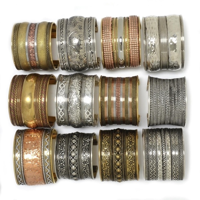 Brass Copper and Silver Plated Cuffs Brass Copper and Silver Plated Cuffs