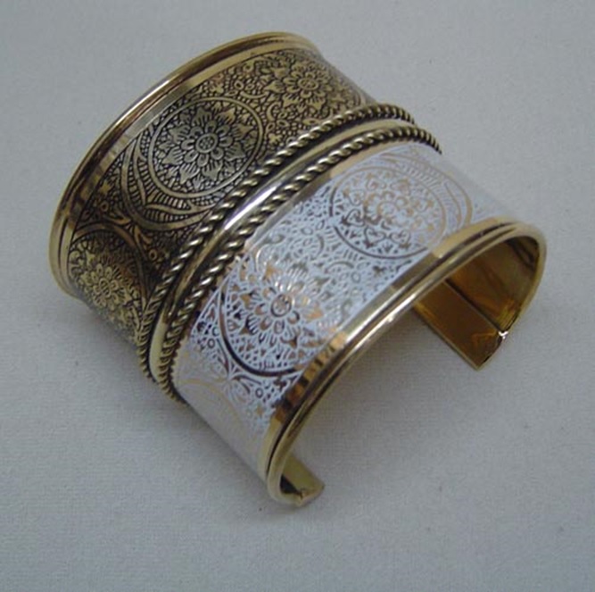 Brass Ethed with Colour Cuff Brass Ethed with Colour Cuff