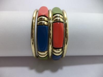 Brass and Resin Bangle Set 5Pcs